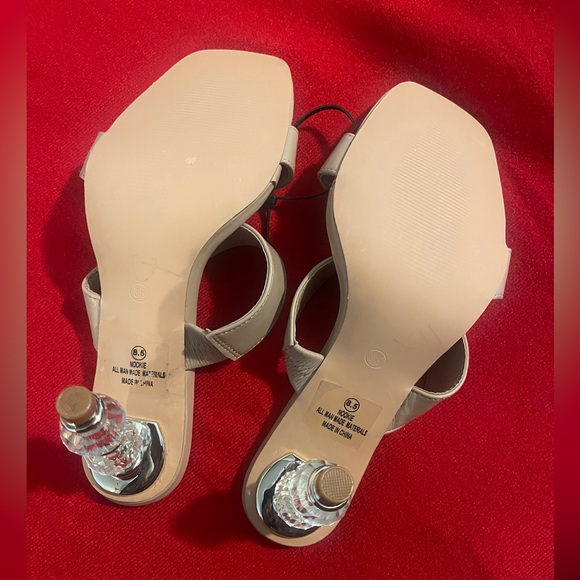 Lulus Nara Light Nude Sculpted High Heel Sandals NWOT - Picture 3 of 7